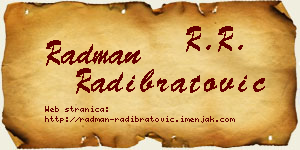 Radman Radibratović vizit kartica